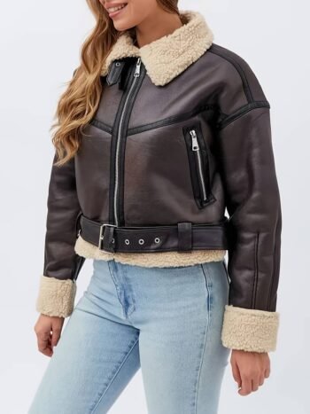 Women's Milano Leather Biker - Brown